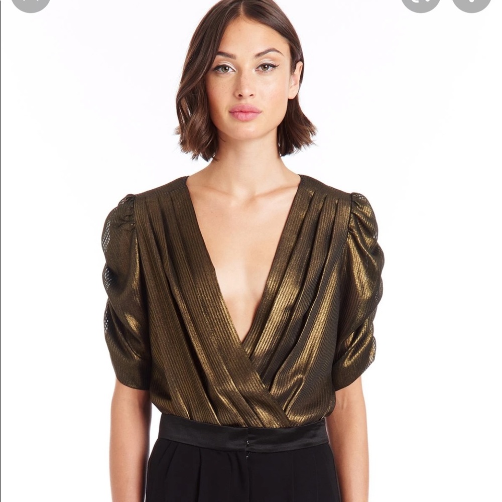 Amanda Uprichard Arabella Puff Sleeve Bodysuit, Size S